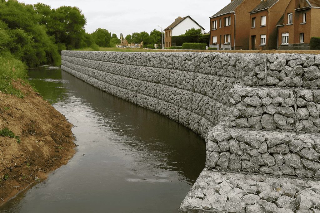 Mur gabion double torsion Natura Gabions