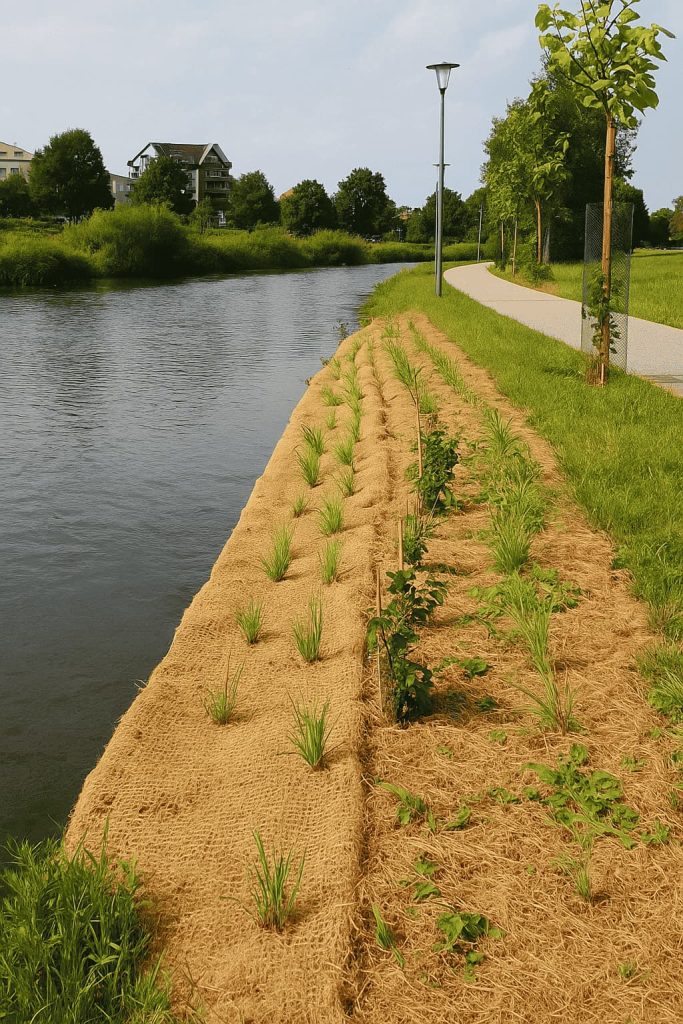 Geotextile coco helophytes berges Natura Gabions