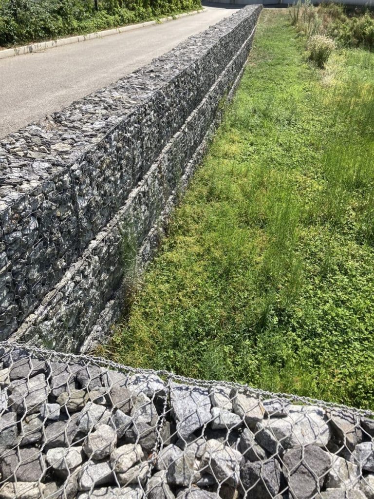Mur en soutènement gabions double torsion Natura Gabions