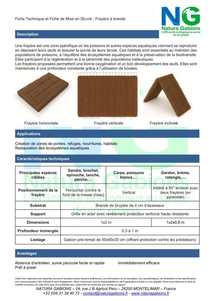 fiche technique et mise en oeuvre frayere à brande