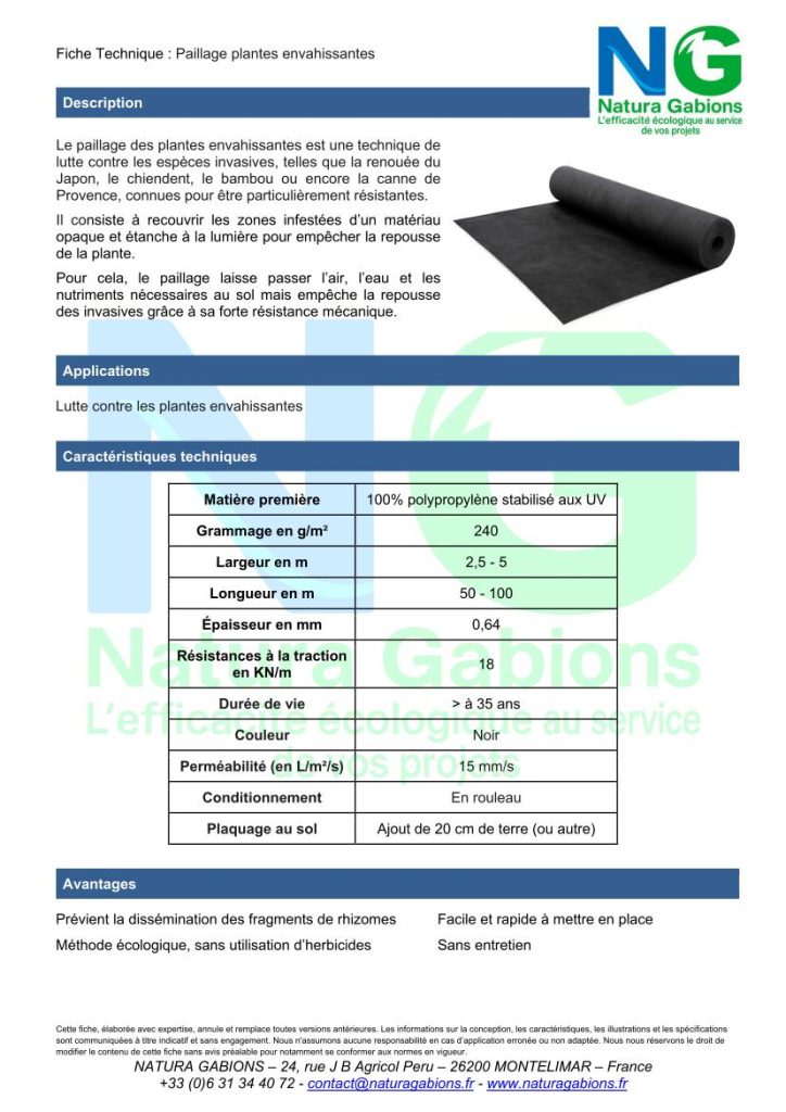 fiche technique paillage plantes envahissantes